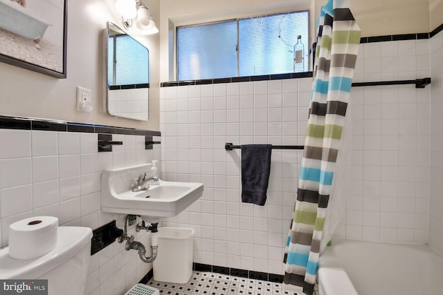 4408 Saul Rd, Kensington, MD 20895 - full bath with tile walls and shower / tub combo with curtain
