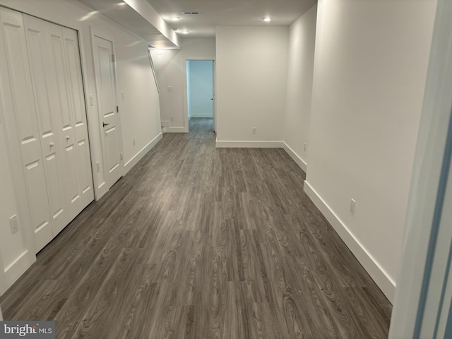2209 N 7th St, Philadelphia, PA 19133 - basement with dark wood-type flooring and baseboards