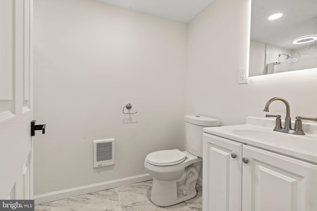 13 W Upsal St, Philadelphia, PA 19119 - bathroom with heating unit, marble look tiles, and vanity