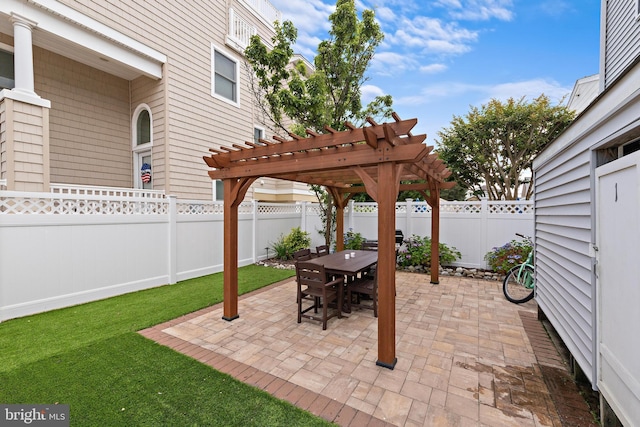 6203 Long Beach Blvd, Long Beach Township, NJ 08008 - fenced backyard with a pergola, a patio area, and outdoor dining space