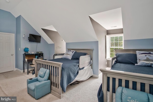 1506 White Tail Deer Ct, Annapolis, MD 21409 - carpeted bedroom with vaulted ceiling and baseboards
