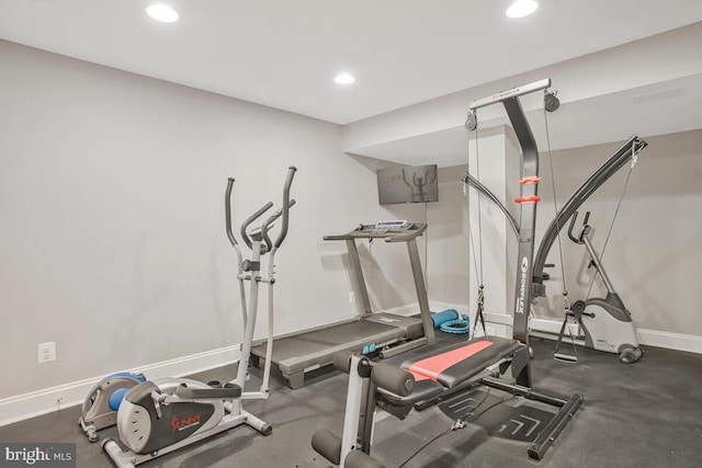 1506 White Tail Deer Ct, Annapolis, MD 21409 - exercise room with recessed lighting