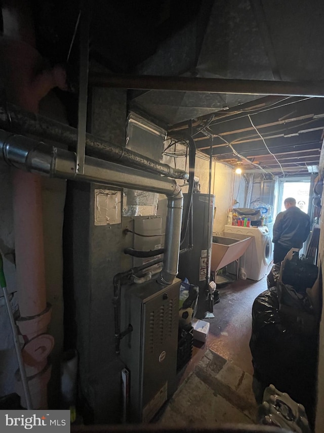 6207 Cardiff St, Philadelphia, PA 19149 - basement with washer and dryer and water heater