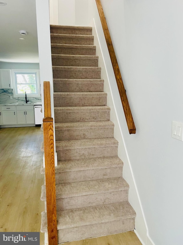 213 N Willow St, Gloucester City, NJ 08030 - stairway featuring wood finished floors