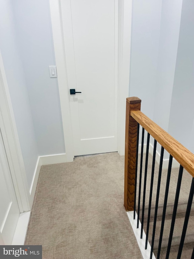 213 N Willow St, Gloucester City, NJ 08030 - corridor with carpet floors and an upstairs landing