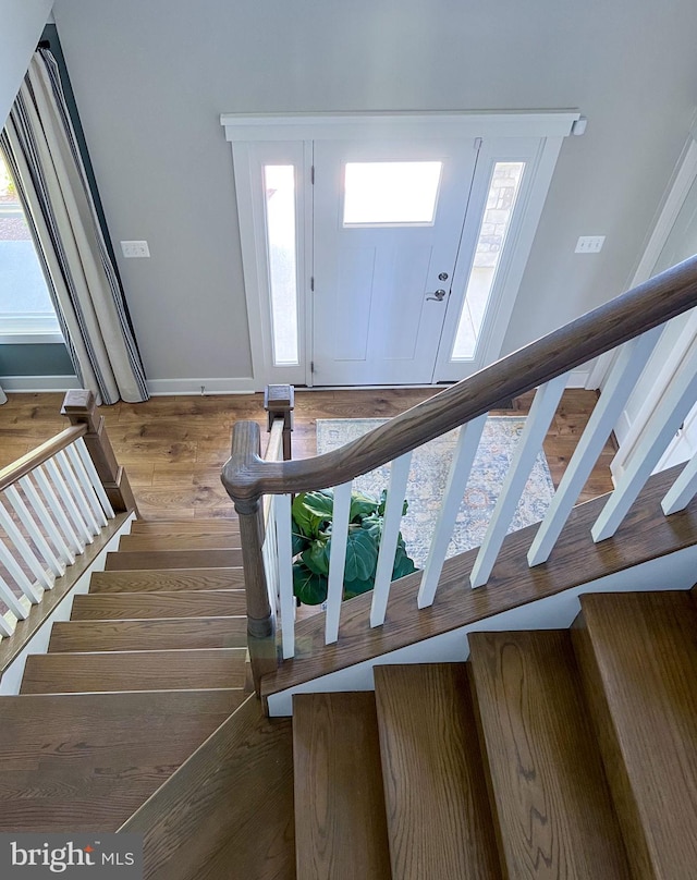 23 Old, Banks, Fredericksburg, VA 22406 - staircase featuring wood finished floors and baseboards