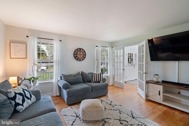 136 Tiller Ave, Manahawkin, NJ 08050 - living room featuring french doors and light wood-type flooring