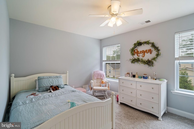 136 Tiller Ave, Manahawkin, NJ 08050 - bedroom featuring light colored carpet and a ceiling fan