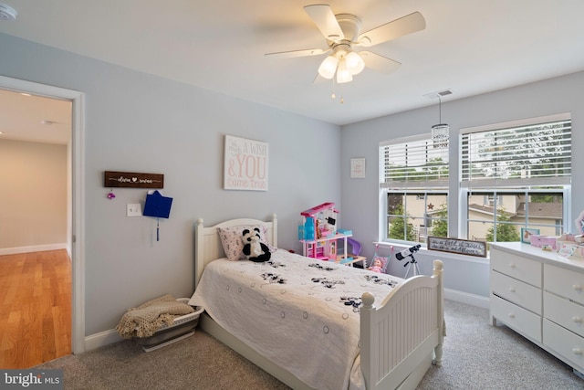 136 Tiller Ave, Manahawkin, NJ 08050 - bedroom featuring a ceiling fan and light colored carpet