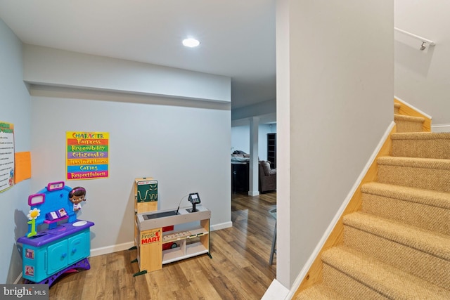 136 Tiller Ave, Manahawkin, NJ 08050 - playroom with wood finished floors and recessed lighting