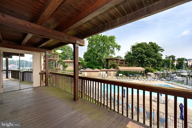 770 Fairview Ave Unit 770D, Annapolis, MD 21403 - wooden terrace featuring a community pool