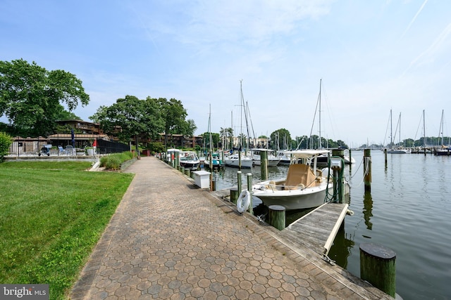 770 Fairview Ave Unit 770D, Annapolis, MD 21403 - dock area with a water view and a lawn
