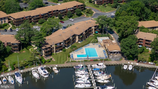770 Fairview Ave Unit 770D, Annapolis, MD 21403 - aerial view of property and surrounding area with a marina and a large body of water