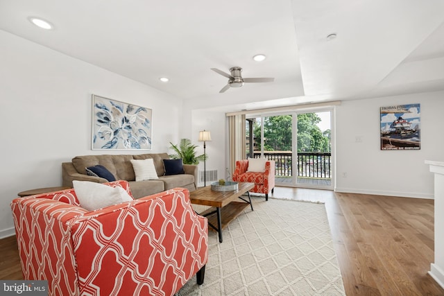 770 Fairview Ave Unit 770D, Annapolis, MD 21403 - living area featuring wood finished floors, recessed lighting, and a ceiling fan