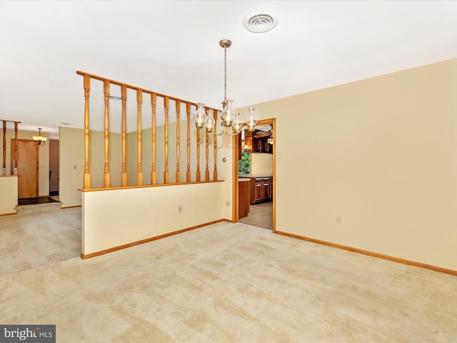 6505 Morningside Ct, Middletown, MD 21769 - unfurnished room with a chandelier and light carpet