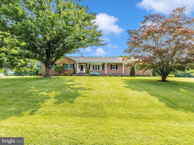 6505 Morningside Ct, Middletown, MD 21769 - ranch-style home featuring a front lawn and brick siding