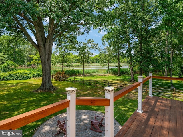 1015 S Creek View Ct, Churchton, MD 20733 - deck with a water view and view of scattered trees