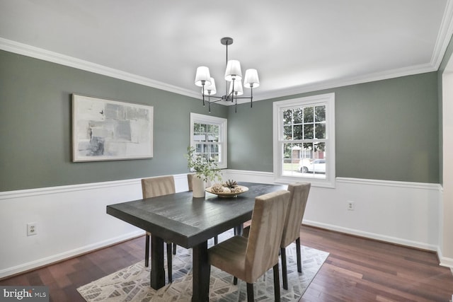 5646 Mount Burnside Way, Burke, VA 22015 - dining area with a chandelier, wood finished floors, and crown molding