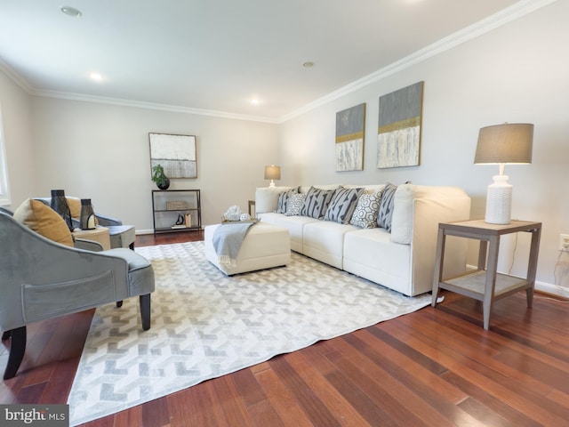 5646 Mount Burnside Way, Burke, VA 22015 - living room featuring wood finished floors, crown molding, and recessed lighting