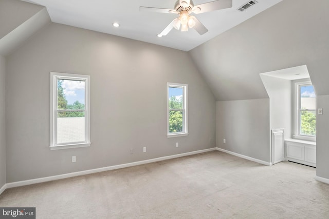 51 E Ann Rd, Broomall, PA 19008 - bonus room with vaulted ceiling, light carpet, and a ceiling fan