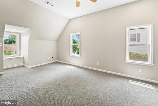 51 E Ann Rd, Broomall, PA 19008 - bonus room featuring a ceiling fan, vaulted ceiling, and carpet