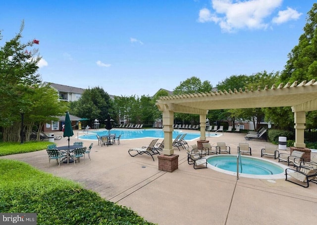 19609 Galway Bay Cir Unit 303, Germantown, MD 20874 - community pool featuring a pergola, a patio area, and a hot tub