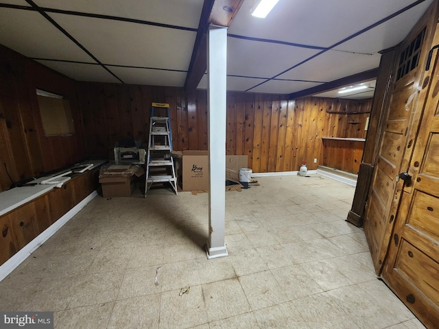 3137 Oakford Ave, Baltimore, MD 21215 - finished basement with wooden walls and tile patterned floors