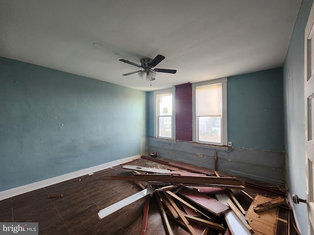 3137 Oakford Ave, Baltimore, MD 21215 - spare room featuring a ceiling fan and baseboards