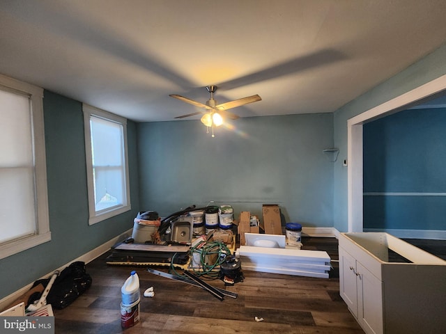 3137 Oakford Ave, Baltimore, MD 21215 - bedroom featuring dark wood-type flooring and a ceiling fan
