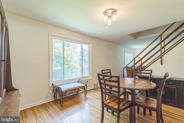 2303 Mulberry Ln, Lafayette Hill, PA 19444 - dining area featuring light wood-style floors and stairway
