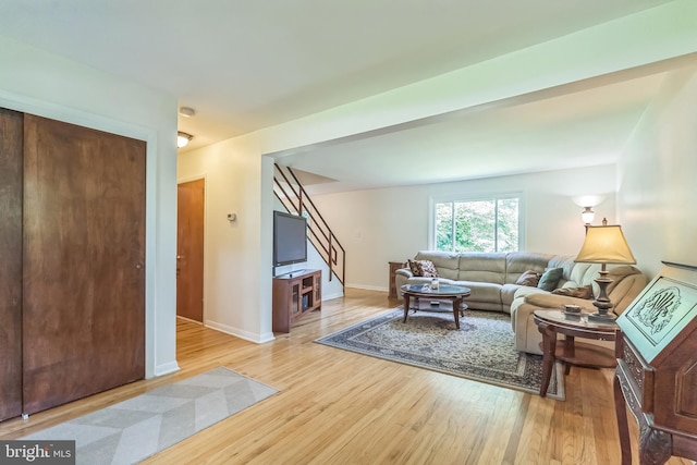 2303 Mulberry Ln, Lafayette Hill, PA 19444 - living room with light wood-type flooring and stairs