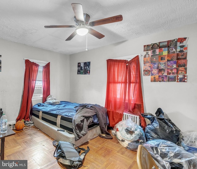 438 Holly Rd, Lansdowne, PA 19050 - bedroom with ceiling fan and a textured ceiling