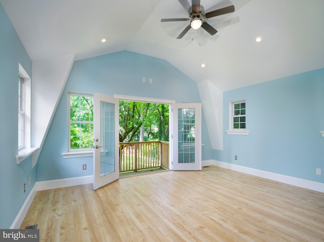 319 W Conestoga Rd, Devon, PA 19333 - spare room with a ceiling fan, lofted ceiling, wood finished floors, and recessed lighting