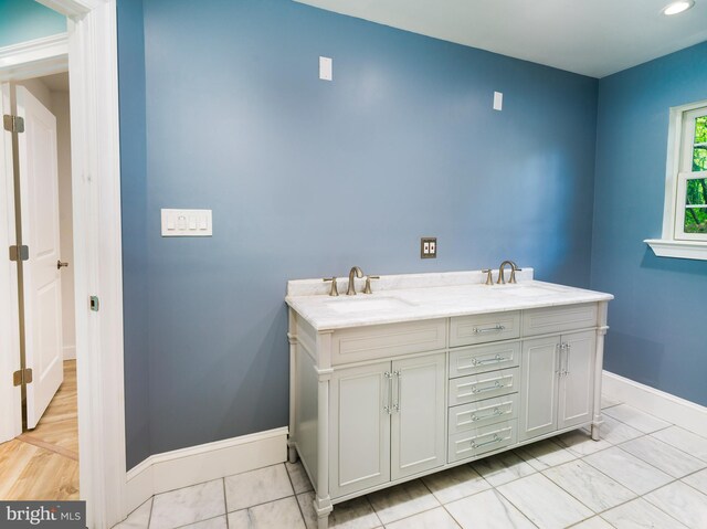 319 W Conestoga Rd, Devon, PA 19333 - bathroom featuring double vanity and recessed lighting