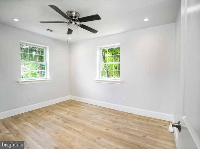 319 W Conestoga Rd, Devon, PA 19333 - spare room featuring plenty of natural light, ceiling fan, wood finished floors, and recessed lighting