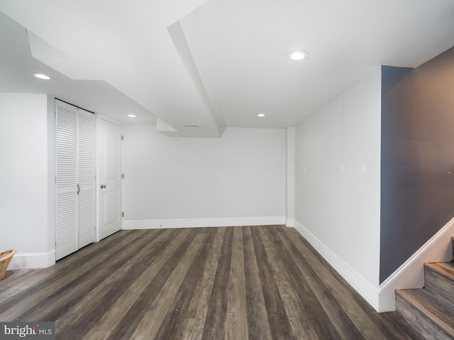 319 W Conestoga Rd, Devon, PA 19333 - finished below grade area featuring wood finished floors, recessed lighting, and stairway
