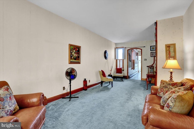 1243 Buttonwood St, Reading, PA 19604 - living room featuring carpet floors and baseboards
