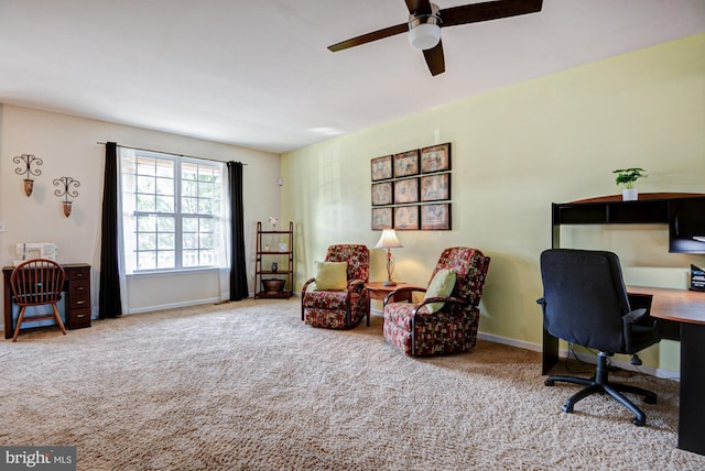 1814 S Pollock Way, Middletown, DE 19709 - carpeted office space featuring a ceiling fan and baseboards