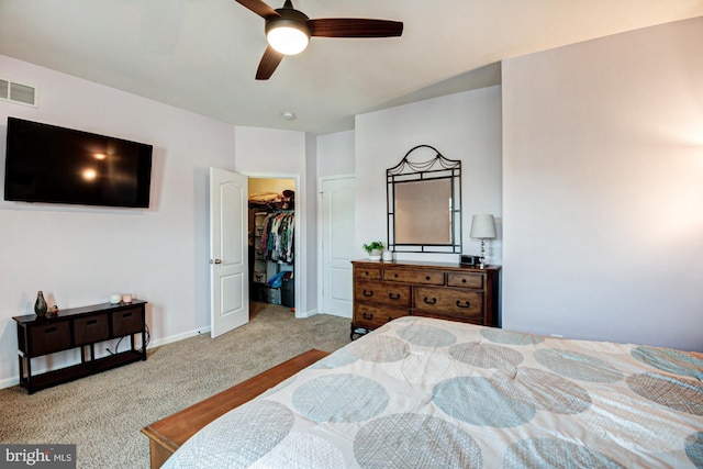 1814 S Pollock Way, Middletown, DE 19709 - bedroom with carpet, a ceiling fan, a walk in closet, and a closet