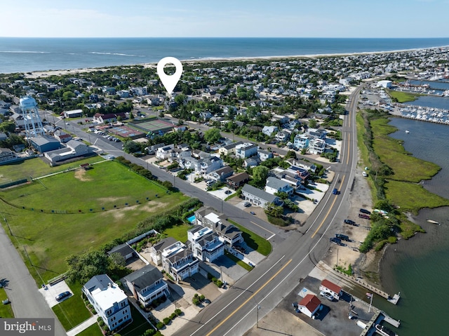 6 W 11th St, Barnegat Light, NJ 08006 - aerial overview of property's location with a large body of water