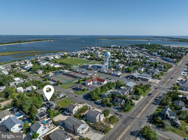 6 W 11th St, Barnegat Light, NJ 08006 - aerial overview of property's location featuring a large body of water and nearby suburban area
