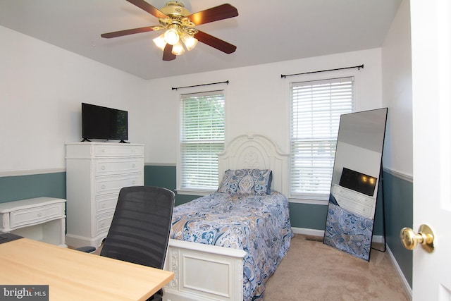 5997 Florey Rd, Hanover, MD 21076 - bedroom with light carpet and a ceiling fan