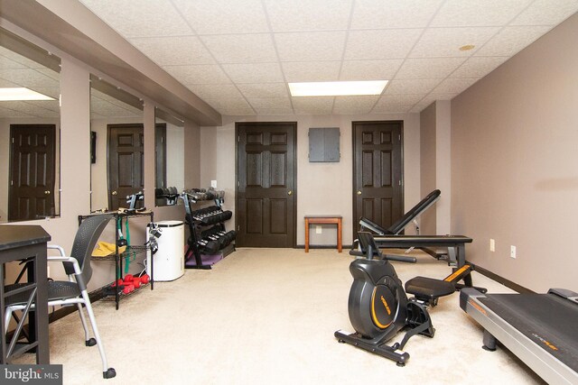5997 Florey Rd, Hanover, MD 21076 - exercise area with a drop ceiling and carpet