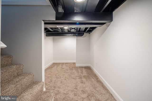 8207 Rockdale Ave, Baltimore, MD 21244 - finished below grade area featuring carpet flooring and stairway