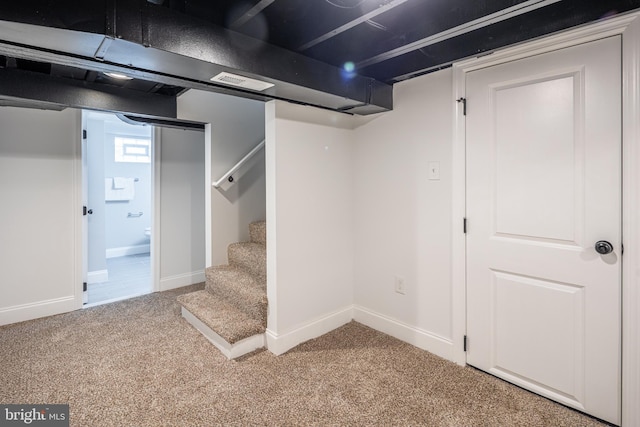 8207 Rockdale Ave, Baltimore, MD 21244 - basement featuring carpet floors and stairs