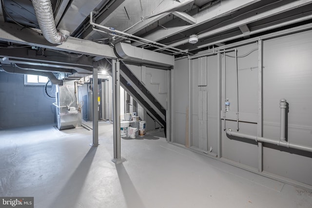 8207 Rockdale Ave, Baltimore, MD 21244 - basement featuring heating unit and stairs