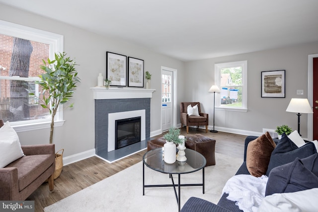 8207 Rockdale Ave, Baltimore, MD 21244 - living room with wood finished floors and a glass covered fireplace