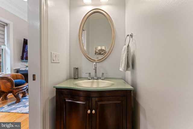 1530 15th St NW, Washington, DC 20005 - bathroom with vanity and wood finished floors