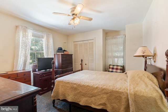 4513 Wards Chapel Rd, Owings Mills, MD 21117 - bedroom featuring a closet and ceiling fan