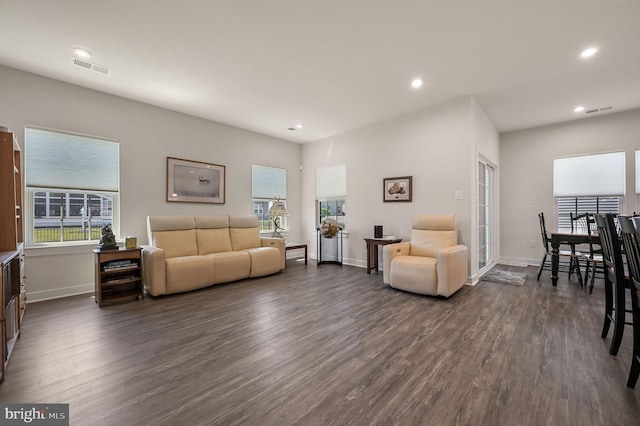 51 Old Forge Dr, Ocean View, DE 19970 - living room featuring dark wood-style floors and recessed lighting